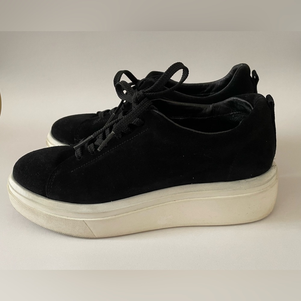 Black Suede Platform Sneakers
